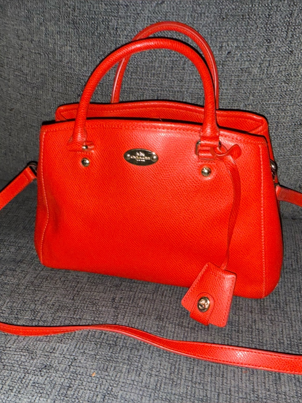 EUC Coach Bright Orange Margot Satchel with Crossbody Strap